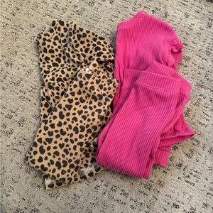 Cat & Jack Leopard Print and Pink Leggings Set